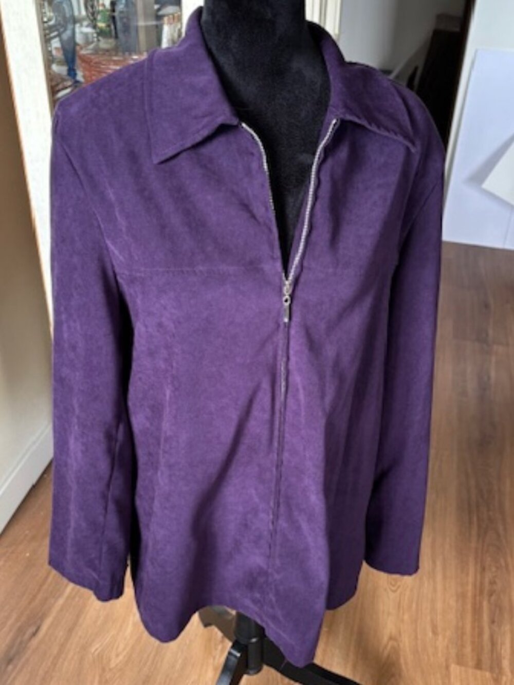 Notations Woman Purple Velour Full Zip Lightweight Jacket EUC 1X
